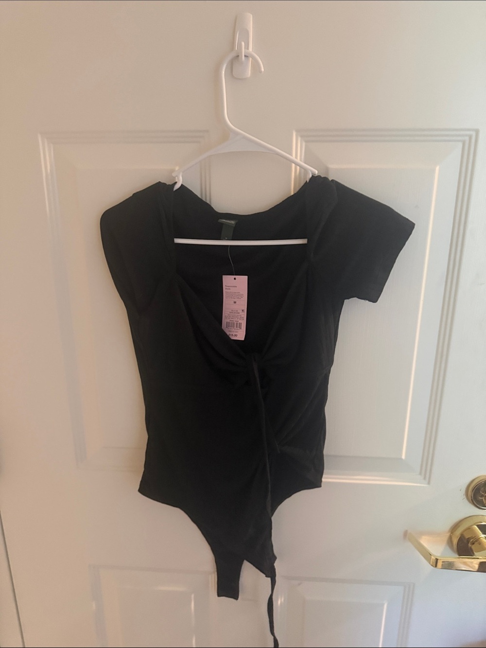 wild fable Black Short Sleeve Wrap Bodysuit